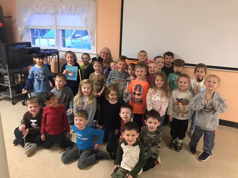 Homer Baptist students learn about Groundhog Day